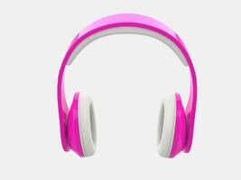 Bright candy pink modern wireless headphones - front view photo