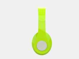 Bright green modern wireless headphones - side view photo