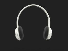 Modern white slim wireless headphones with silver details - front view photo