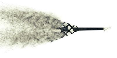 Black and white heavy metal electric guitar - dust VFX photo