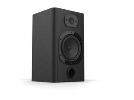 Matte black compact sub woofer loud speaker photo