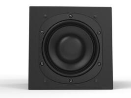 Big sub woofer music speaker - square shape - front view photo