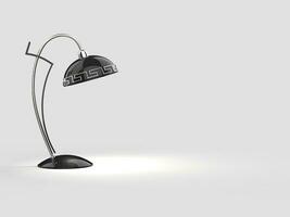 Small modern shiny black desk lamp photo