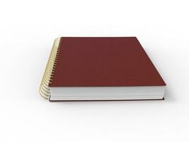 Red leather notebook - spiral binding - low angle view photo