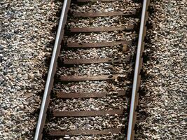 Old rusty train tracks photo