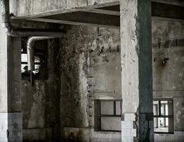 Old and abandoned building - destroyed column photo