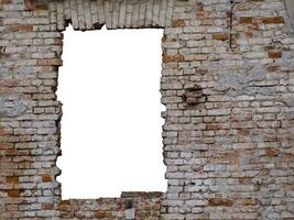 Old brick wall with window space - template photo