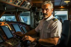 Captain Navigating the Ship photo