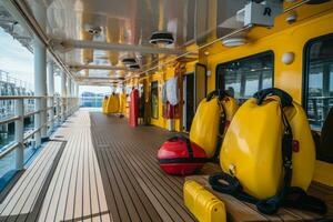 la seguridad equipo y señalización en un crucero Embarcacion foto