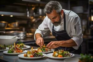 Chef Preparing Gourmet Dishes photo