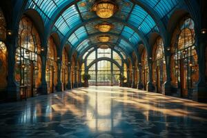 Architectural beauty of historic and modern train stations photo