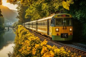 Summertime train adventures in various destinations photo
