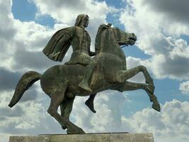 Monument statue of Alexander The Great in Thessaloniki photo