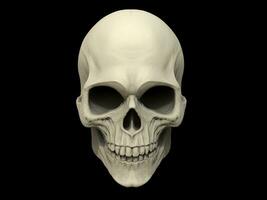 Skull on black background - 3D Illustration photo