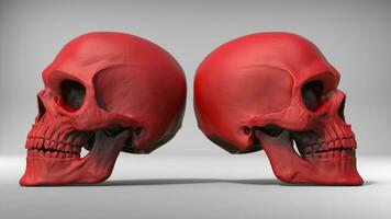 Red skulls - 3D Illustration photo