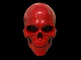 Red metallic skull - 3D Illustration photo