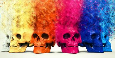 Explosion of colors - skulls photo