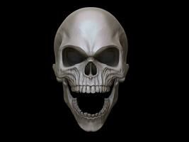 Crazy angry screaming skull photo