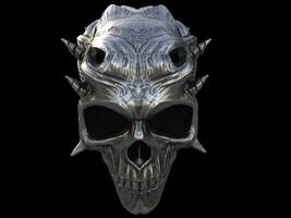 Heavy metal horned demon skull photo