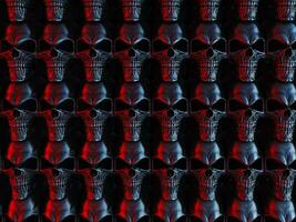 Neon horror heavy metal skulls photo