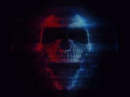 Screaming and laughing skull - hologram photo