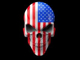 americano bandera enojado cráneo foto