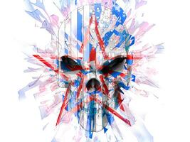 Abstract stars and stripes skull illustration photo