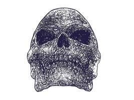 Highly detailed dark ink skull photo
