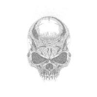 Vampire skull - cranium - dot style tattoo photo