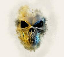 Angry skull - Grunge style type illustration photo