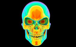 Angry skull - heat vision visual effect photo