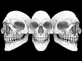 Three grinning skulls - comic book style photo