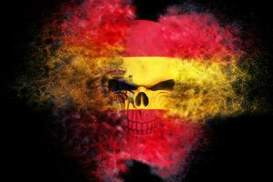 Spanish demon flag skull - particle FX - 3D Illustration photo