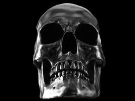 Rough metal skull - closeup shot photo