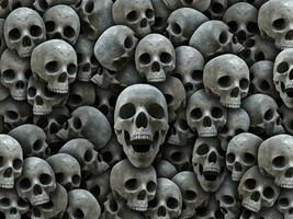 Huge pile of skulls - background texture photo