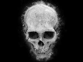 Destroyed skull - grunge 3D illustration photo