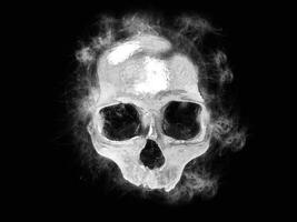 Skull with plumes of energy around it photo
