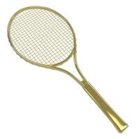 Gold Tennis racquet photo