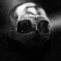 temperamental noir oscuro cráneo ilustración foto