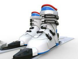 Ski boots on white background, ideal for digital and print design. photo