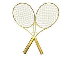 Gold tennis rackquets crossed. photo