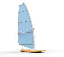 Windsurf board - light blue sail, isolated on white background, ideal for digital and print design. photo