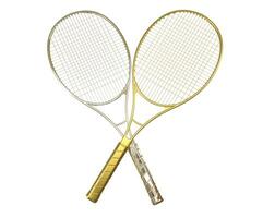 Gold and silver tennis rackquets crossed. photo