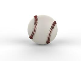 Baseball with dark red stitches - isolated on white background photo