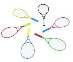 circulo de tenis raquetas aislado en blanco foto