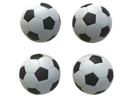 Four Soccer balls - isolated on white background photo