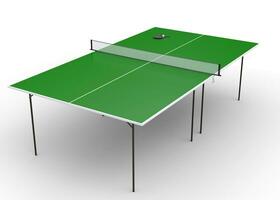 Ping pong table - 3D render - on white background photo