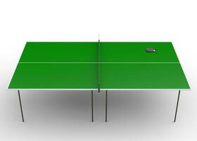 Ping - pong table top view - 3D render - on white background photo