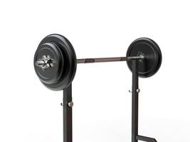 Barbell weight on a stand - closeup shot photo