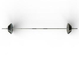 Big barbell weight - top view - 3D render photo